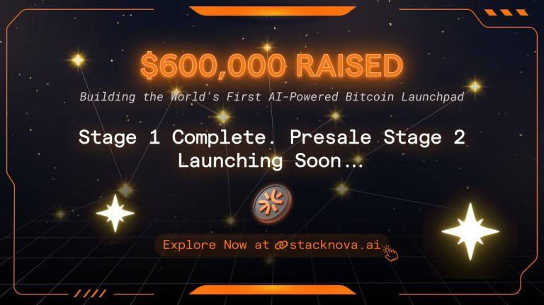 Stacknova.ai Raises $600,000 To Build The World’s First Ai Powered Bitcoin Launchpad