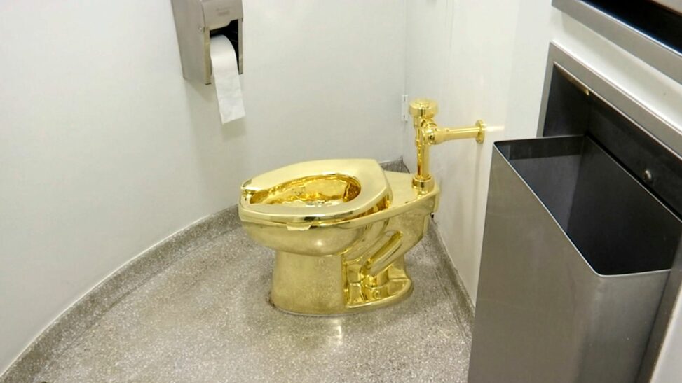 Cctv Shows Moment Thieves Roll £4.75m Gold Toilet Out Of Palace