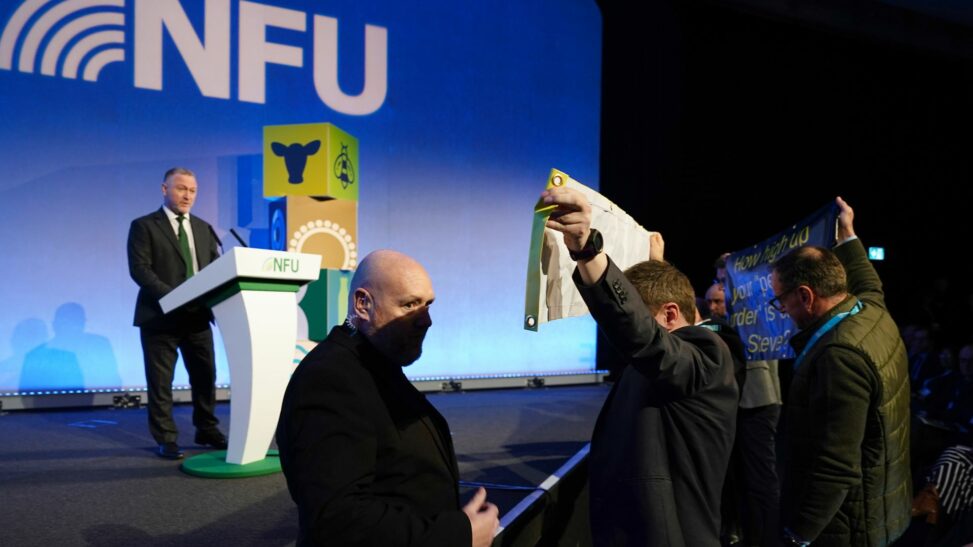 Protesters Interrupt Environment Secretary's Speech To Farmers' Conference