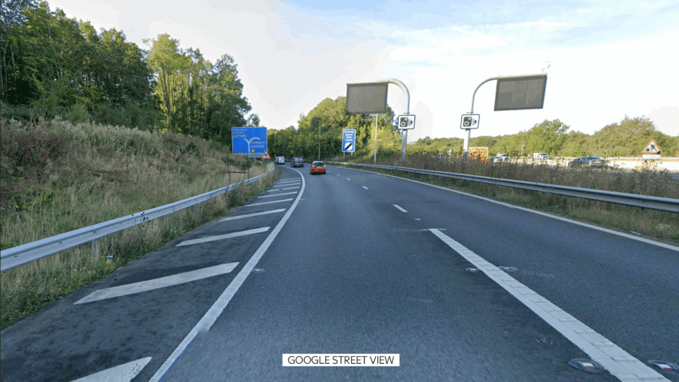 Child dies after minibus overturns on motorway slip road