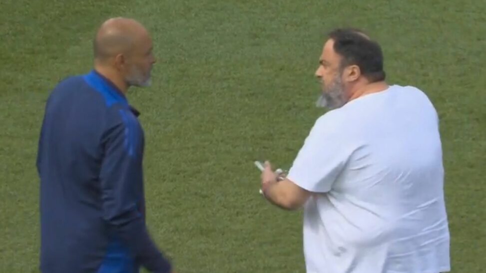 Nottingham forest owner confronts manager on pitch