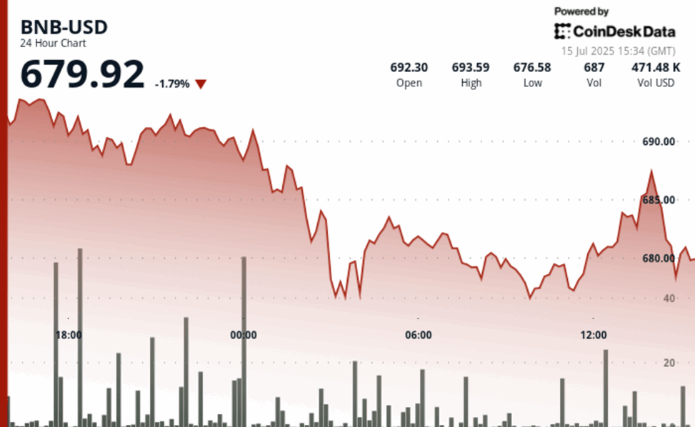 Bnb slips nearly 2% as traders cash out after run higher