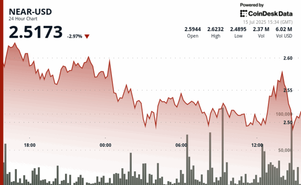 Near protocol suffers 3% decline before recovering on significant volume