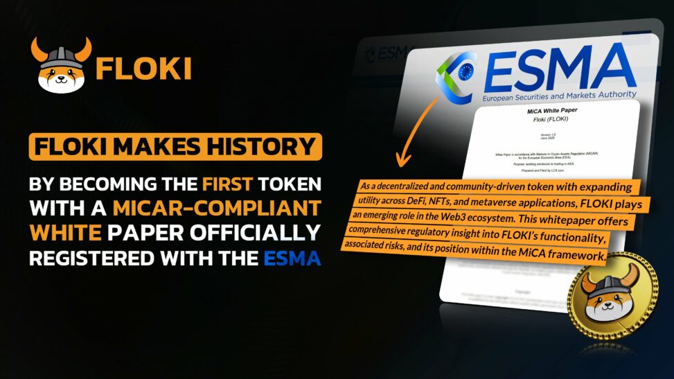Floki is the first token with a micar compliant white paper officially registered with the esma