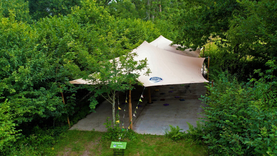 The clean planet foundation and wakehurst, kew's wild botanic garden, installs new outdoor education tent.