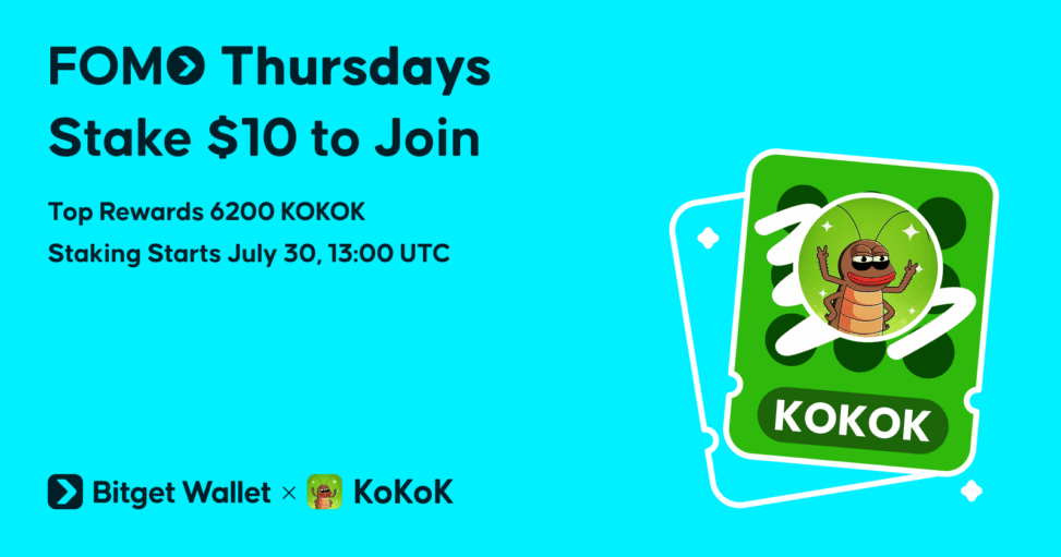 Bitget wallet distributes 325,000 kokok tokens in seventh fomo thursdays event
