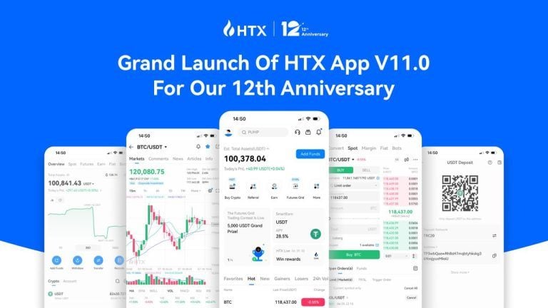 Htx unveils app v11.0 on 12th anniversary: redefining the crypto trading experience