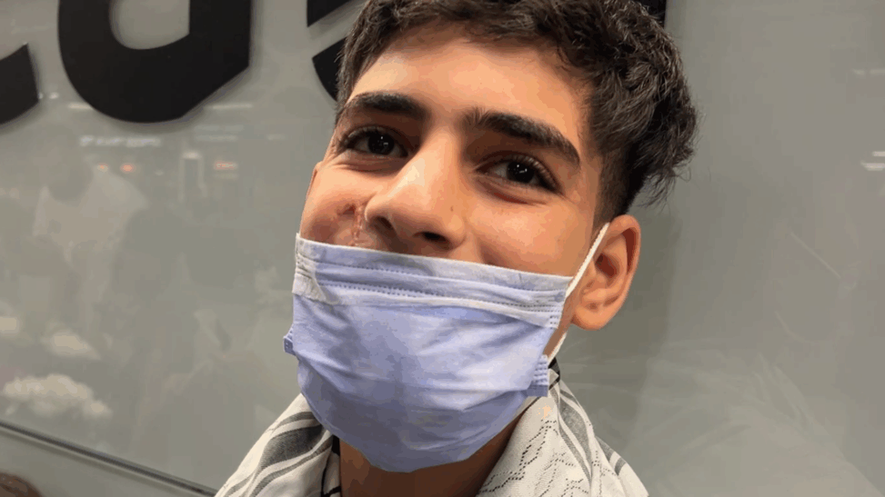 Gazan boy, 15, given hero's welcome as he arrives in uk for urgent medical treatment