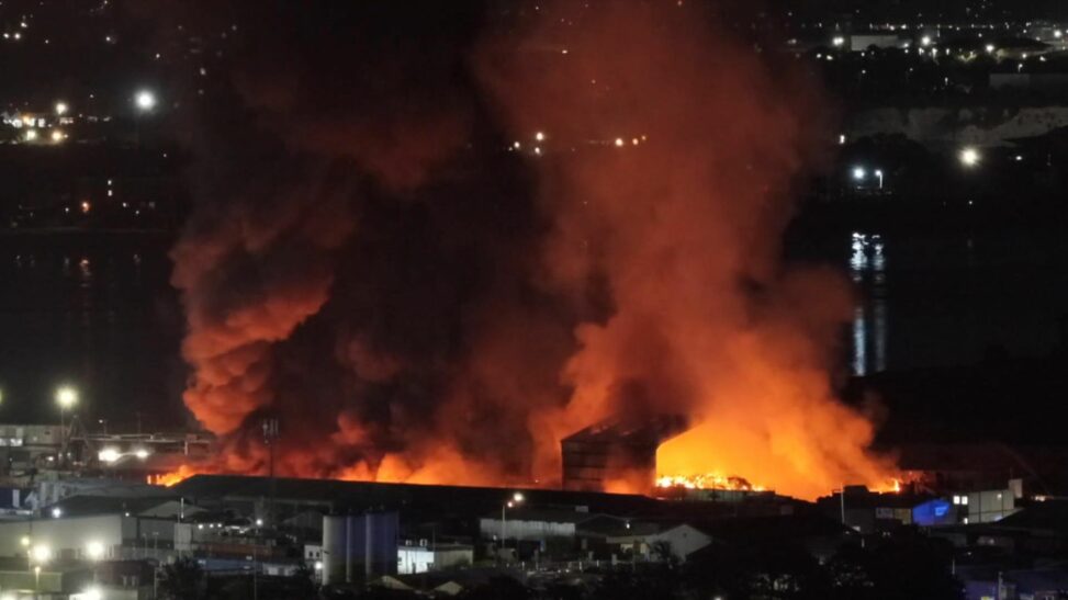 Large fire breaks out at warehouse in london