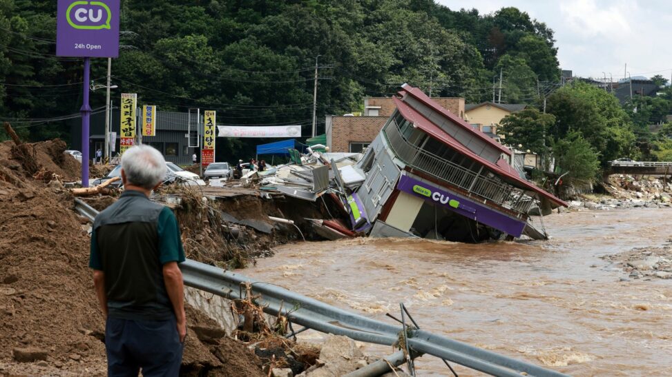 Fourteen people die in south korea after torrential rain causes landslides and flooding