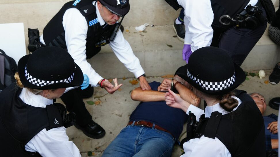 Police arrest protesters supporting palestine action after terror ban