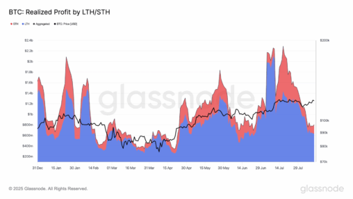 Bitcoin profit taking appears modest even near all time high