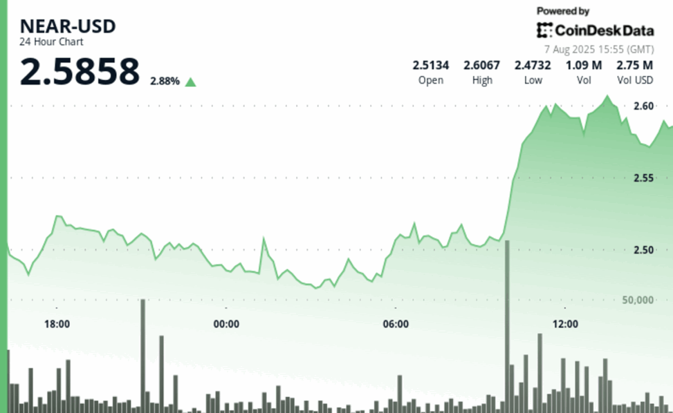 Near protocol posts 5% recovery amid volatility surge