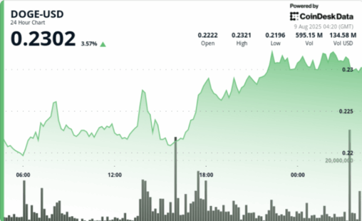 Doge hits 23 cents on whale buying, supply zone stalls breakout