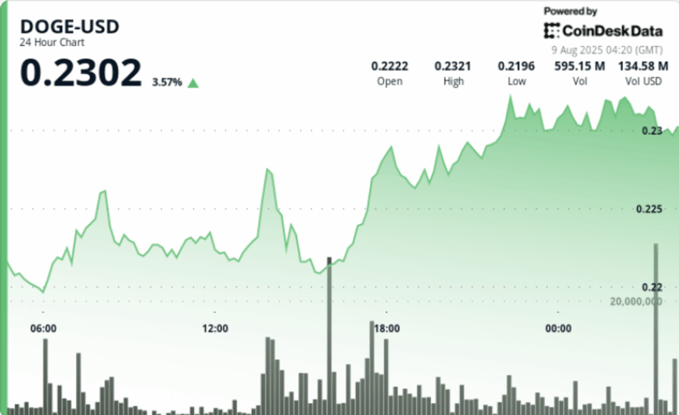 Doge hits 23 cents on whale buying, supply zone stalls breakout