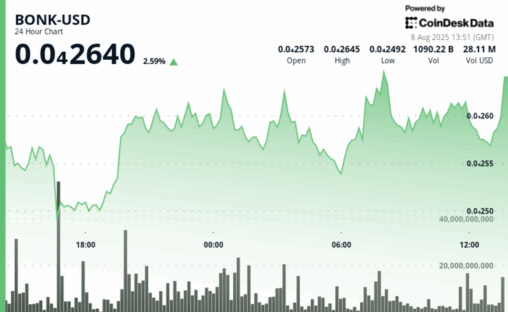 Bonk pushes higher, tests resistance at $0.0000264