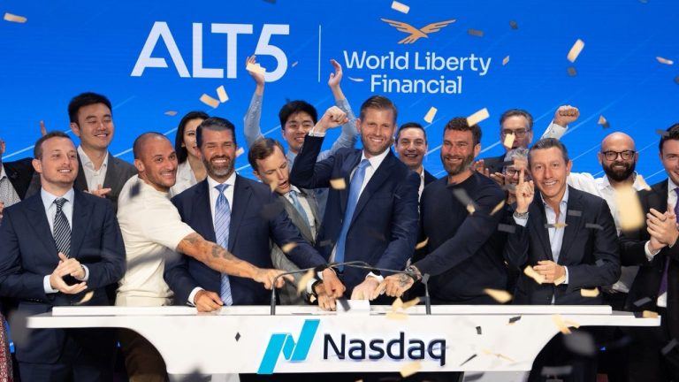 Eric trump and alt5 sigma team ring nasdaq opening bell