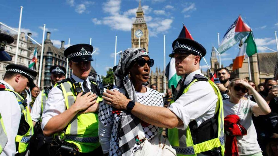 Police arrest dozens of palestine action supporters under anti terror law