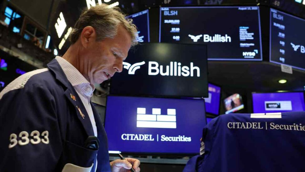 Peter thiel backed crypto exchange bullish surges 170% in market debut
