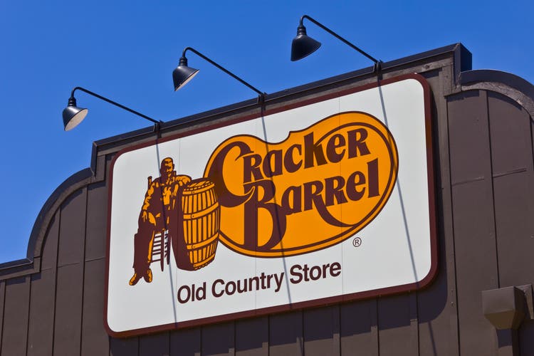 Cracker barrel reverts to old logo; stock gains 7% in evening