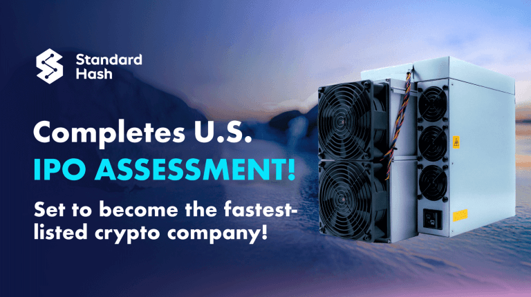 Standardhash completes u.s. ipo assessment, and is set to become the fastest listed crypto company