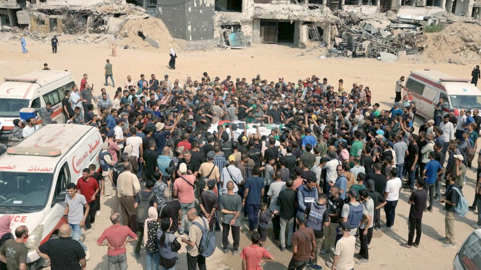 Funeral held for five al jazeera journalists killed in israeli strike in gaza