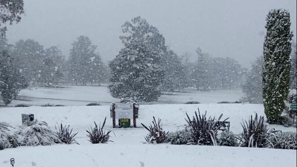 'unusual' snow, rain and thunderstorms sweep across eastern australia