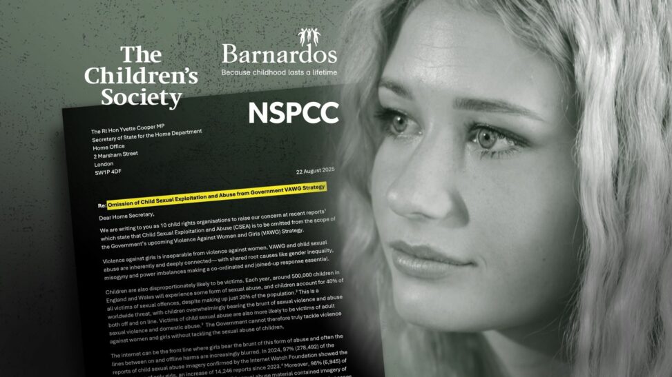 Urgent letter to home secretary over violence against women and girls strategy as it omits child abuse