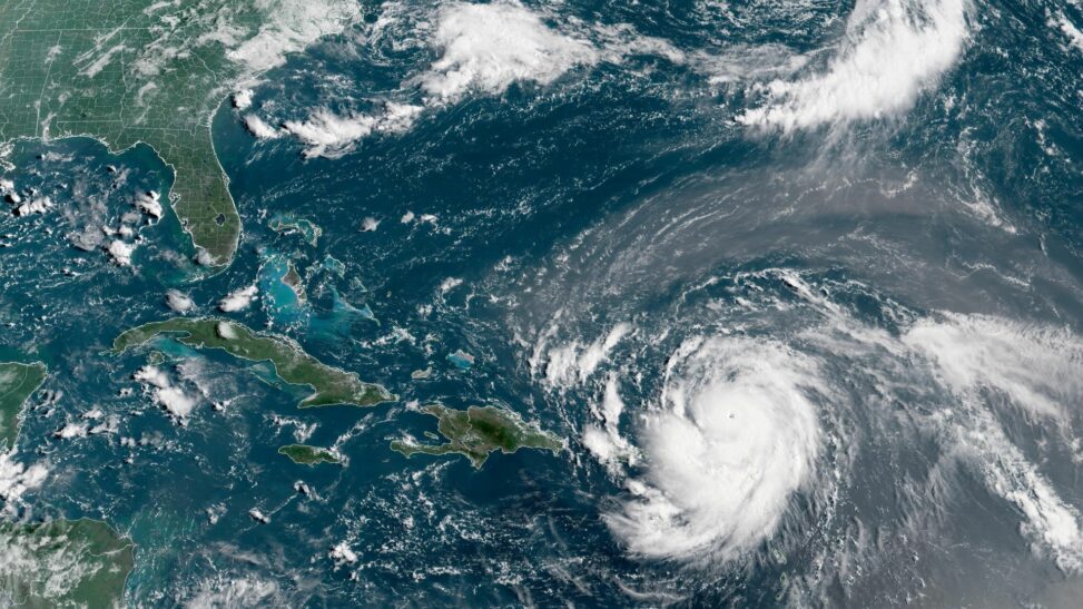 Hurricane erin rapidly strengthens to category 5 storm with winds of up to 160mph