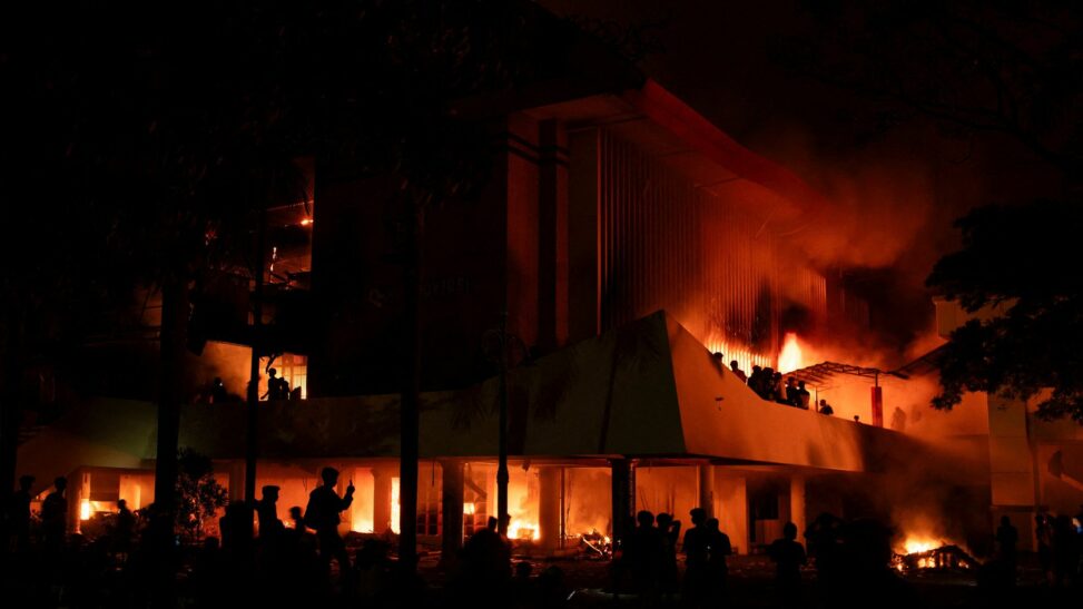 At least three dead after indonesian parliament building set ablaze as violent protests rage on