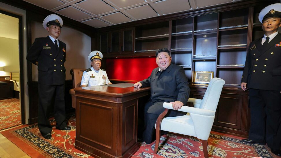 Kim jong un tours new warship months after 'criminal' botched launch