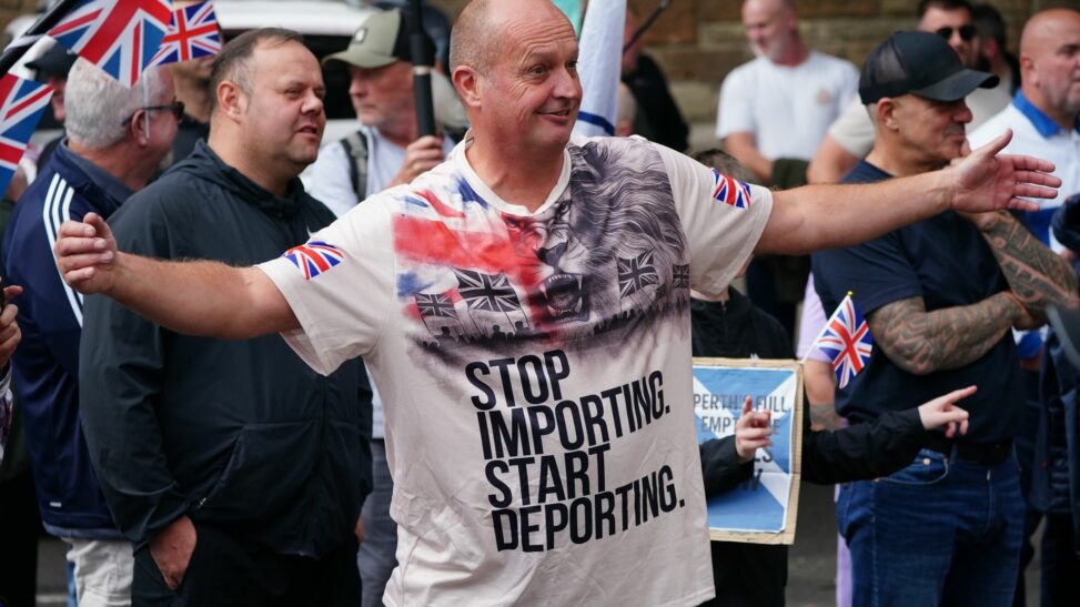 Police separate anti immigration and anti racism protesters across the country