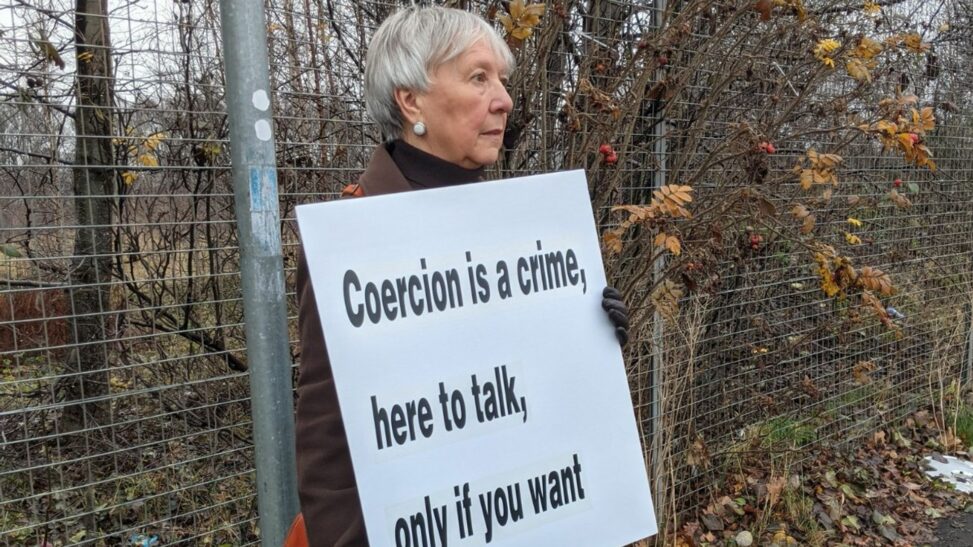 Woman arrested at anti abortion protest faces no further action