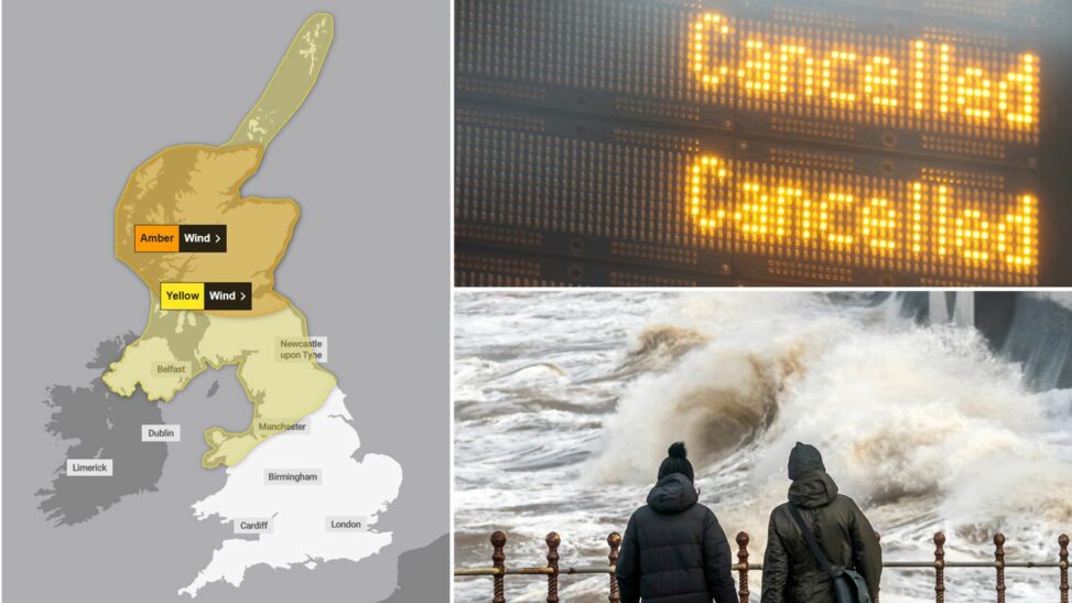 'do not travel': trains cancelled and amber weather warning in force as storm floris nears uk