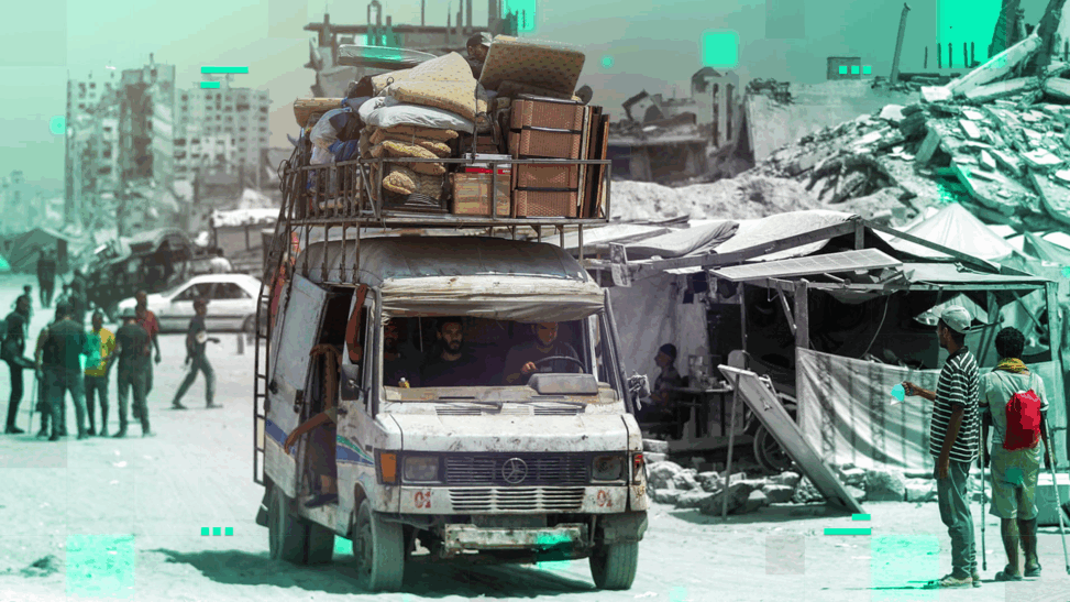 Tents abandoned as palestinians flee israeli advance into gaza city