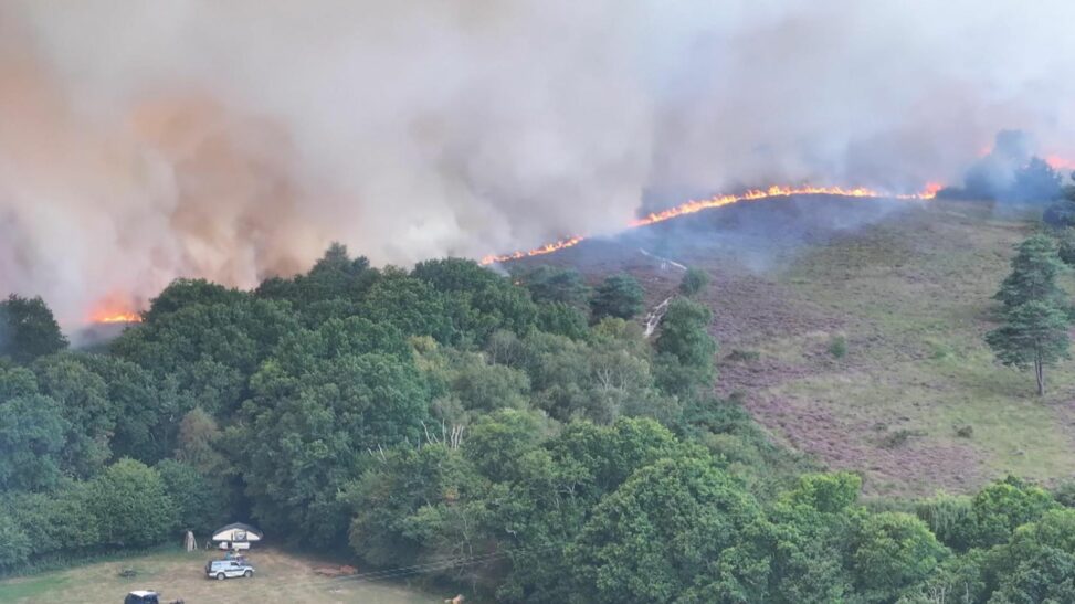 Major incident declared as crews battle wildfire near bournemouth