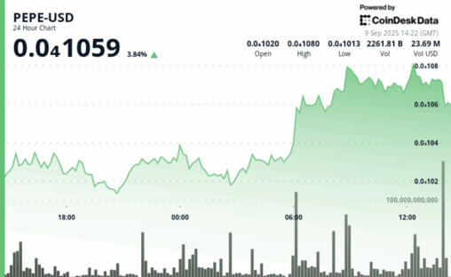 Pepe rallies 10% in a week, outpaces bitcoin and other major tokens