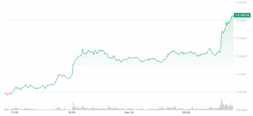 Bitcoin surges above $114k as traders look ahead to 'uptober'