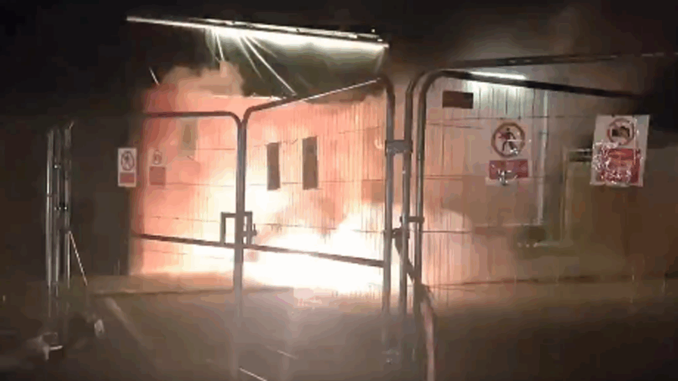 Man arrested and dispersal order in place after flares thrown at migrant hotel