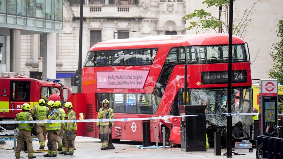 Several injured after bus hits pedestrians in central london