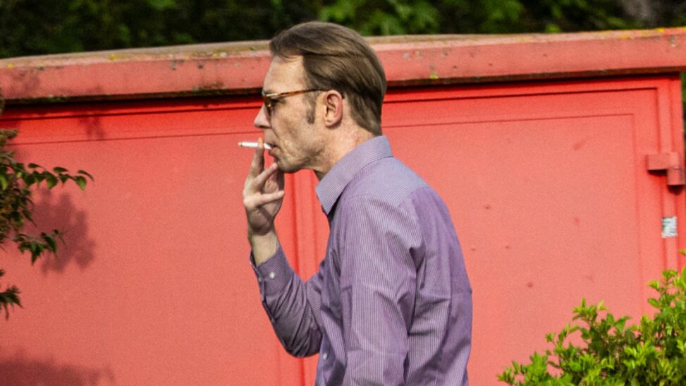 Christian b celebrates release with burger and cigarette