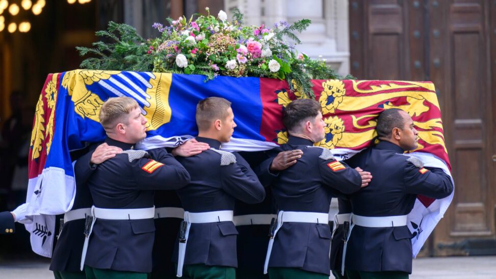 Duchess of kent's coffin taken to westminster cathedral ahead of funeral