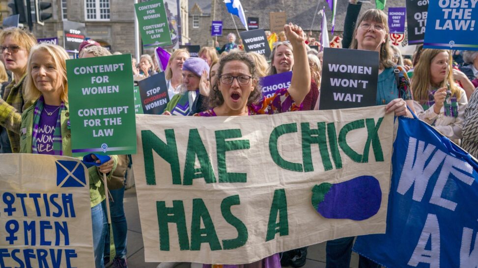 Protesters rally amid call for government action on supreme court gender ruling
