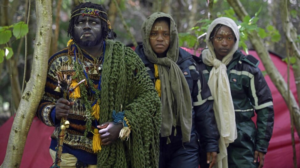 'african tribe' camping in scottish woods stays put despite council's eviction deadline