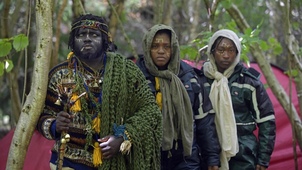'african tribe' evicted from woodland site but set up new camp nearby