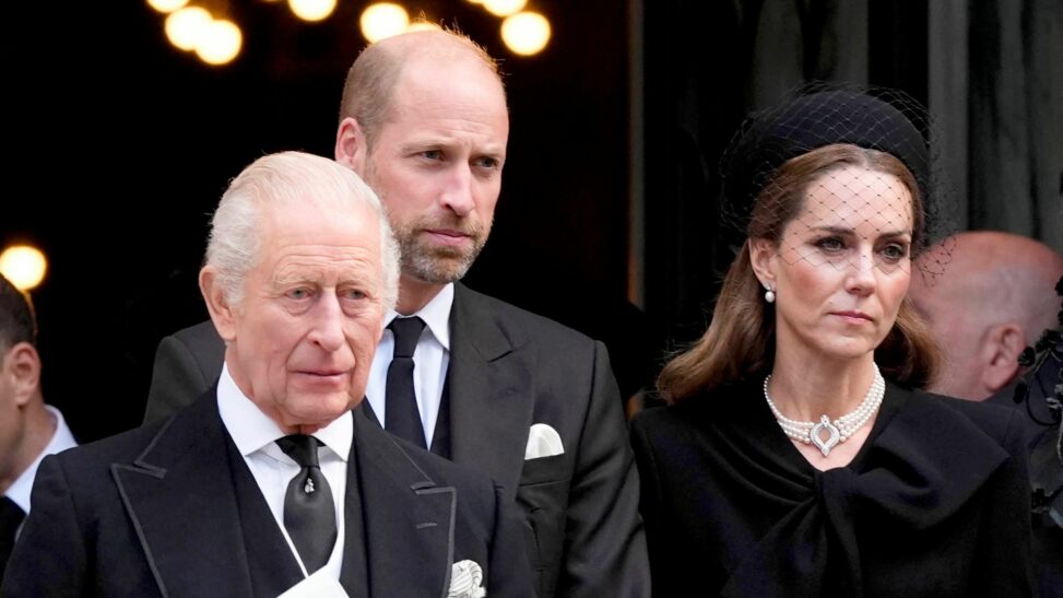King, prince william and kate attend duchess of kent's funeral