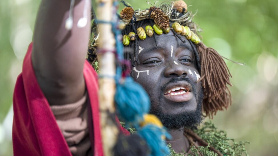 'african tribe' camping in scottish woods is more farce than fiction