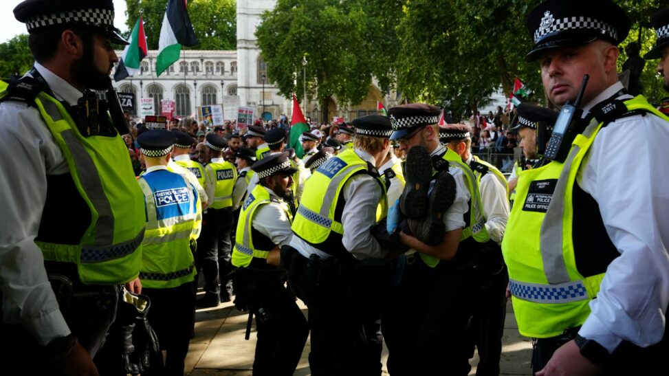 890 people arrested at palestine action protest yesterday including 17 on suspicion of assaulting police officers