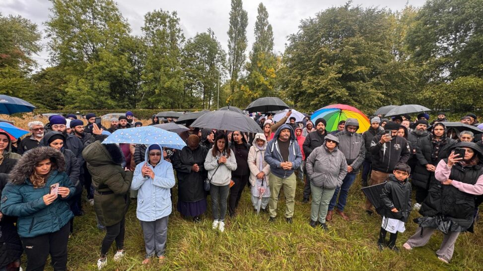 Hundreds gather to show solidarity with sikh woman raped 'in racially aggravated attack'