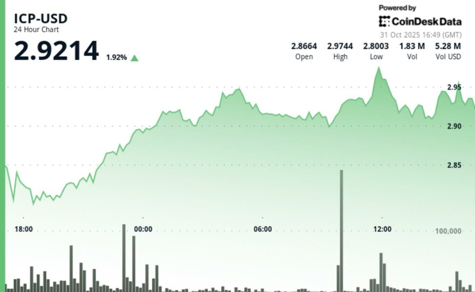 Icp rebounds above $2.92 to reverse some mid week losses
